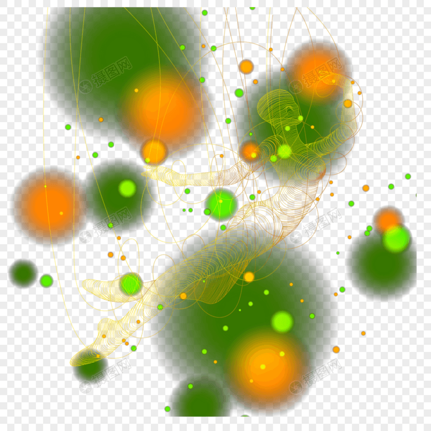 空中飞舞的抽象光效线条人物图片