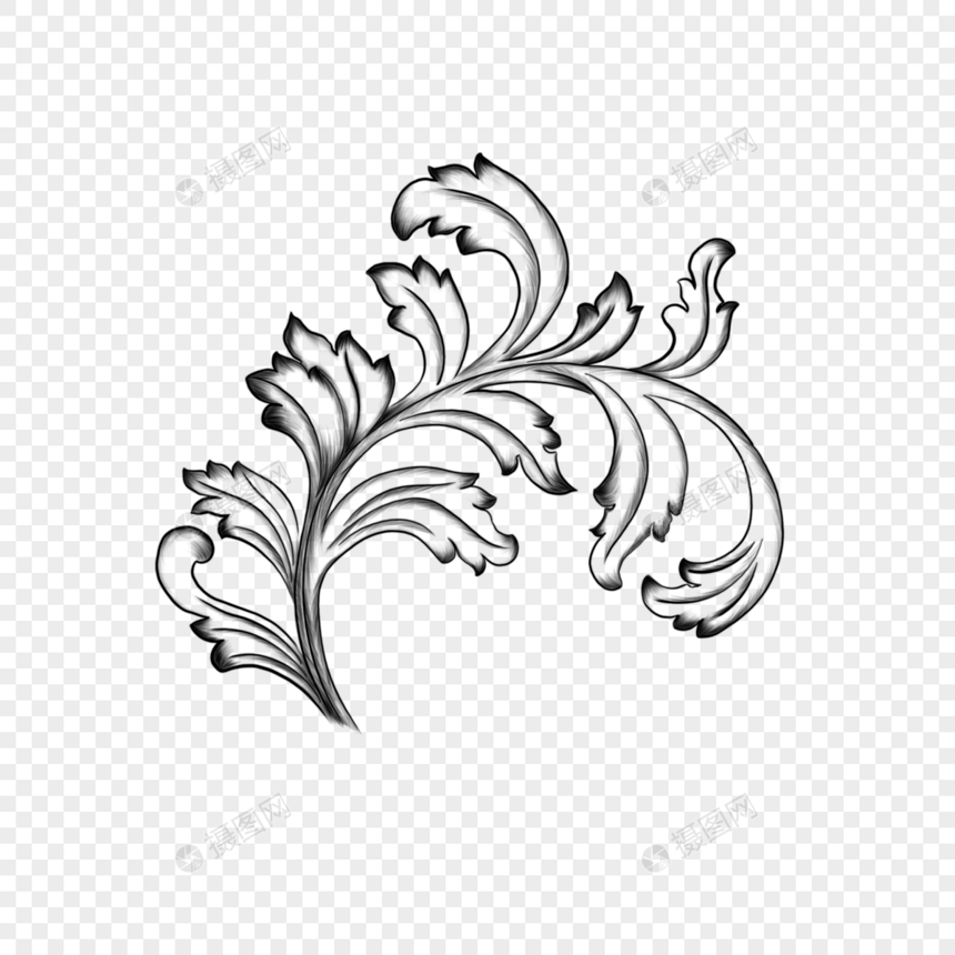 巴洛克复古茛苕花装饰图片