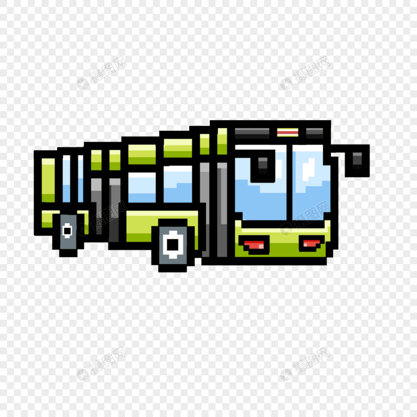 像素艺术的公交车图片