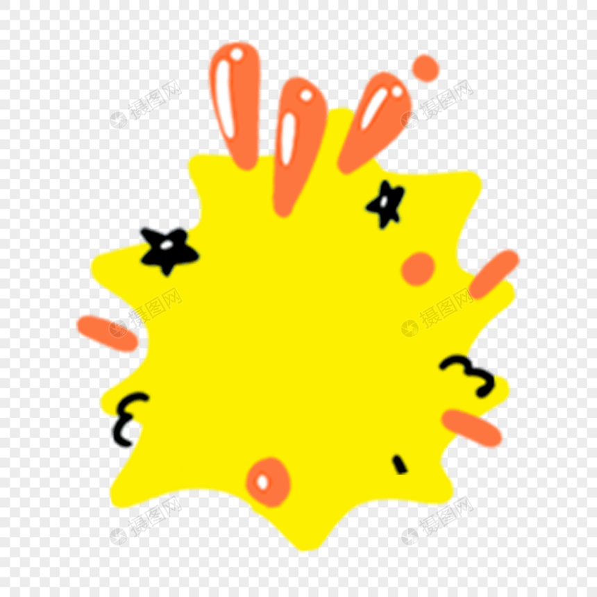 黄色橙色卡通流行语气泡文本框图片