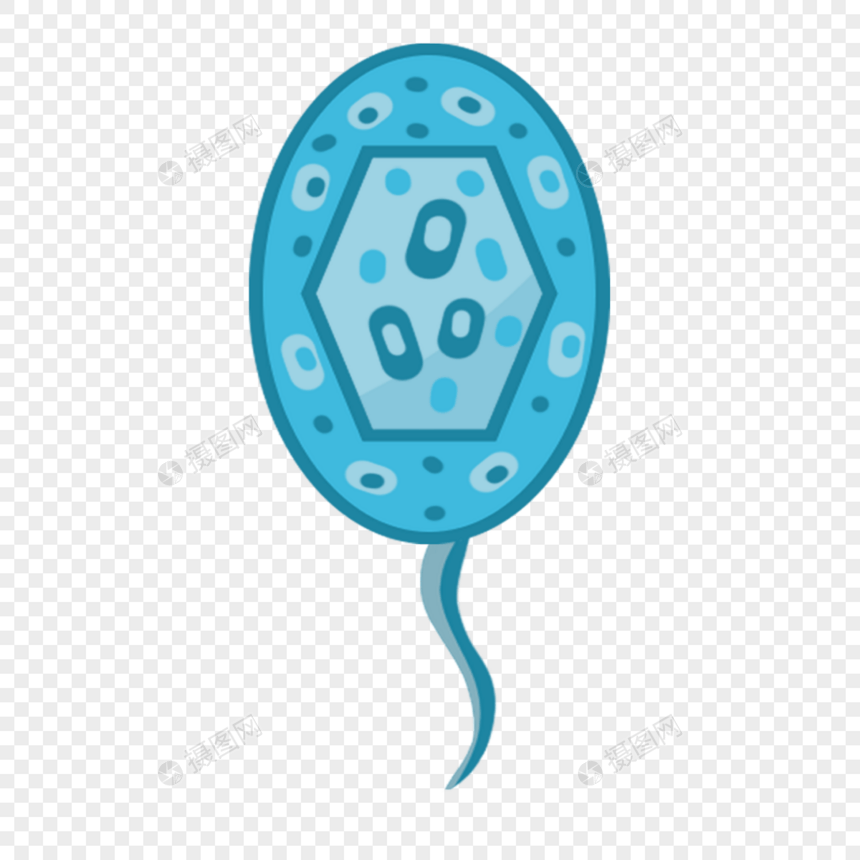 蓝色细菌卡通微生物图片