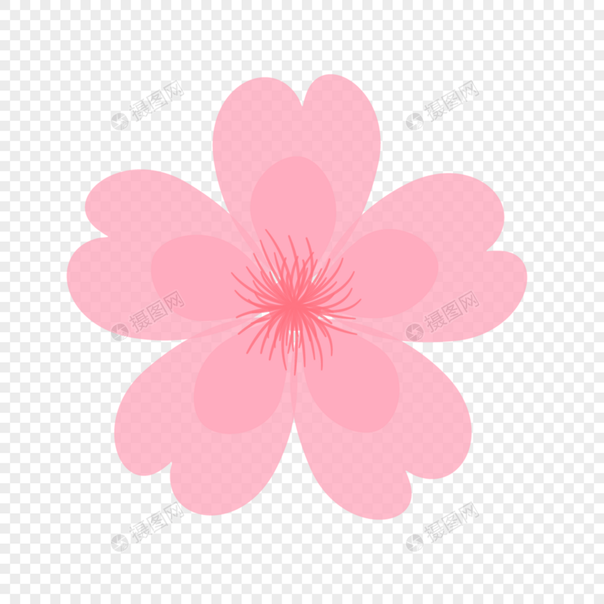 层叠粉色剪纸樱花图片