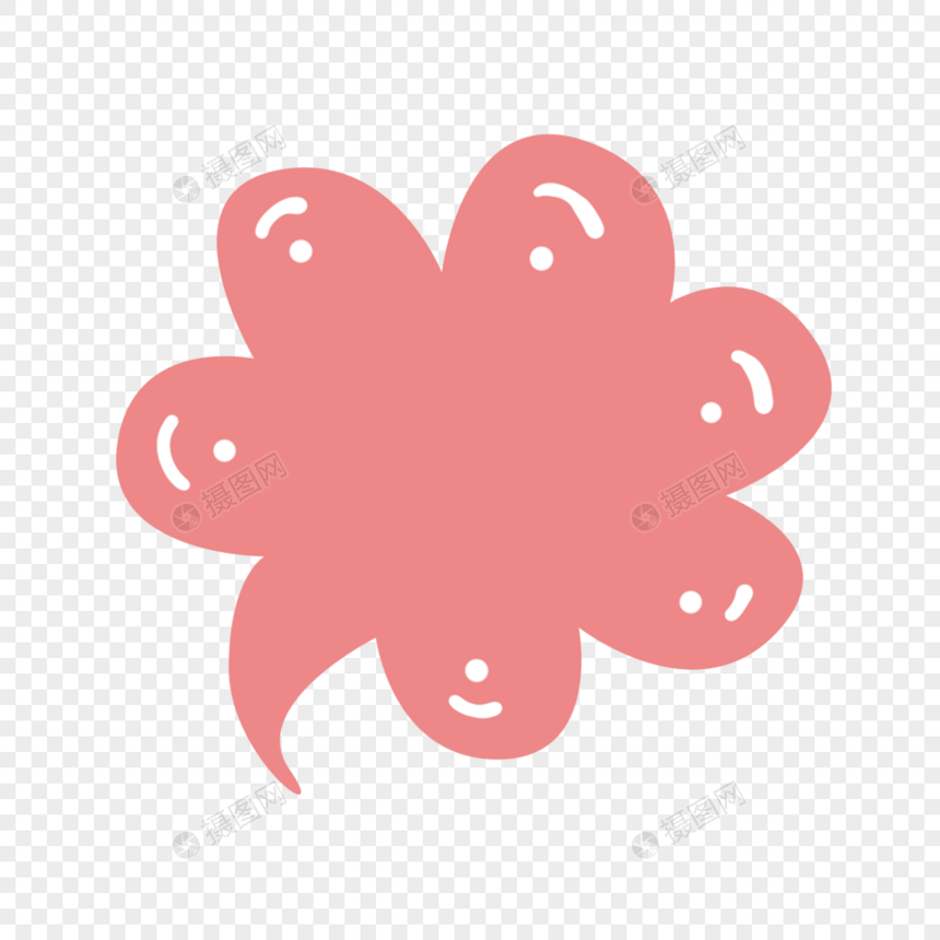 粉色花瓣形状流行语气泡文本框图片