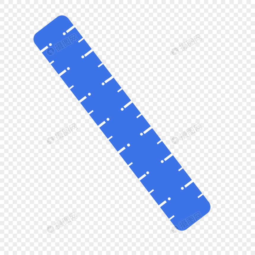 蓝色直尺卡通实验教学器材图片