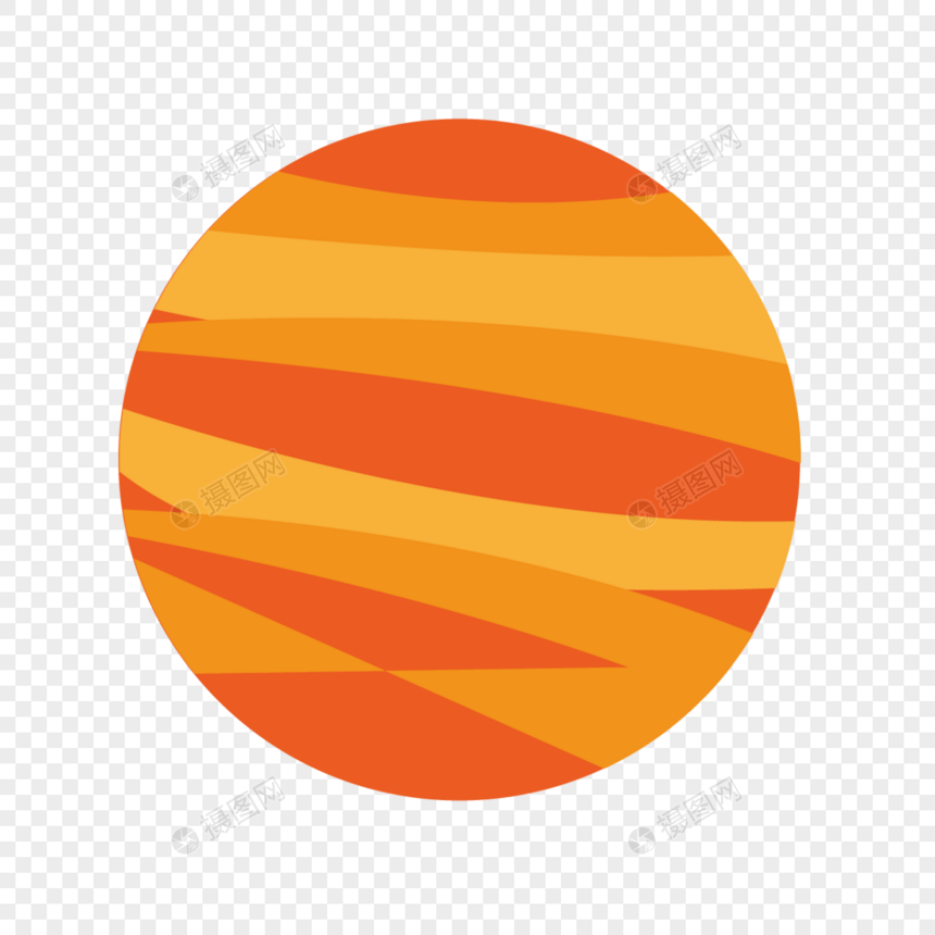 橙色黄色可爱卡通星球图片