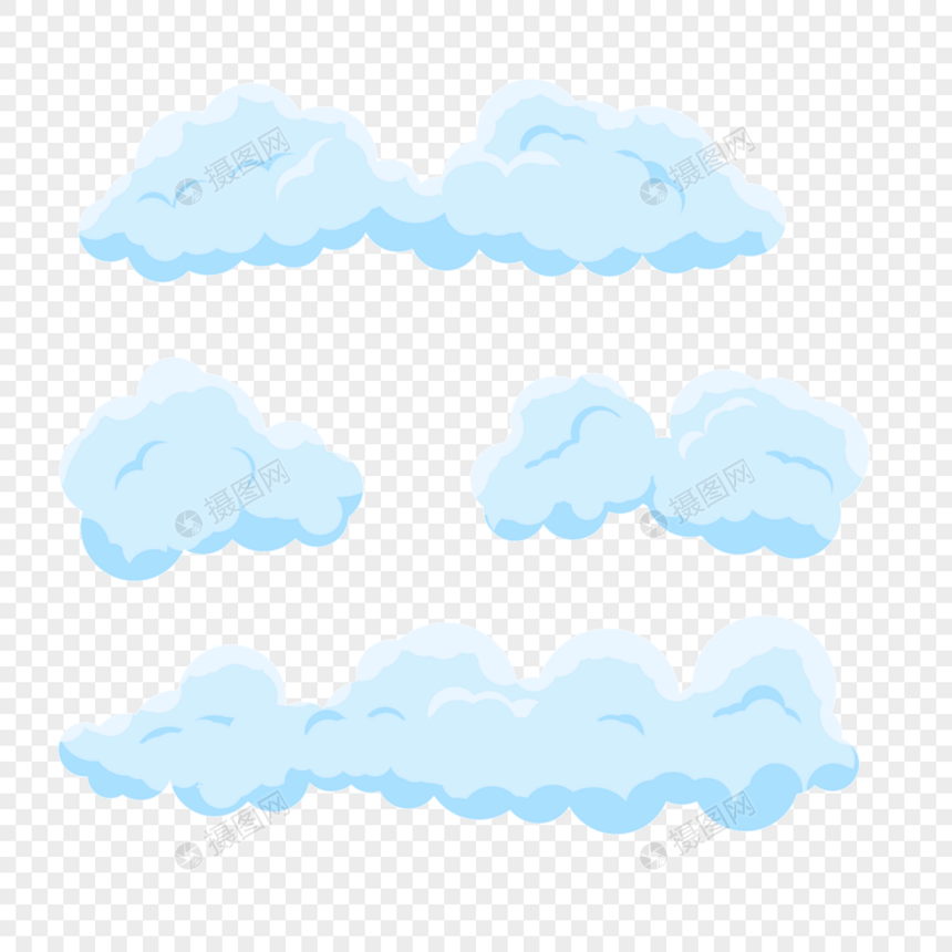多云气候户外全景卡通云朵图片