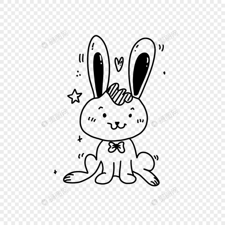 斋月节可爱线条兔子图片