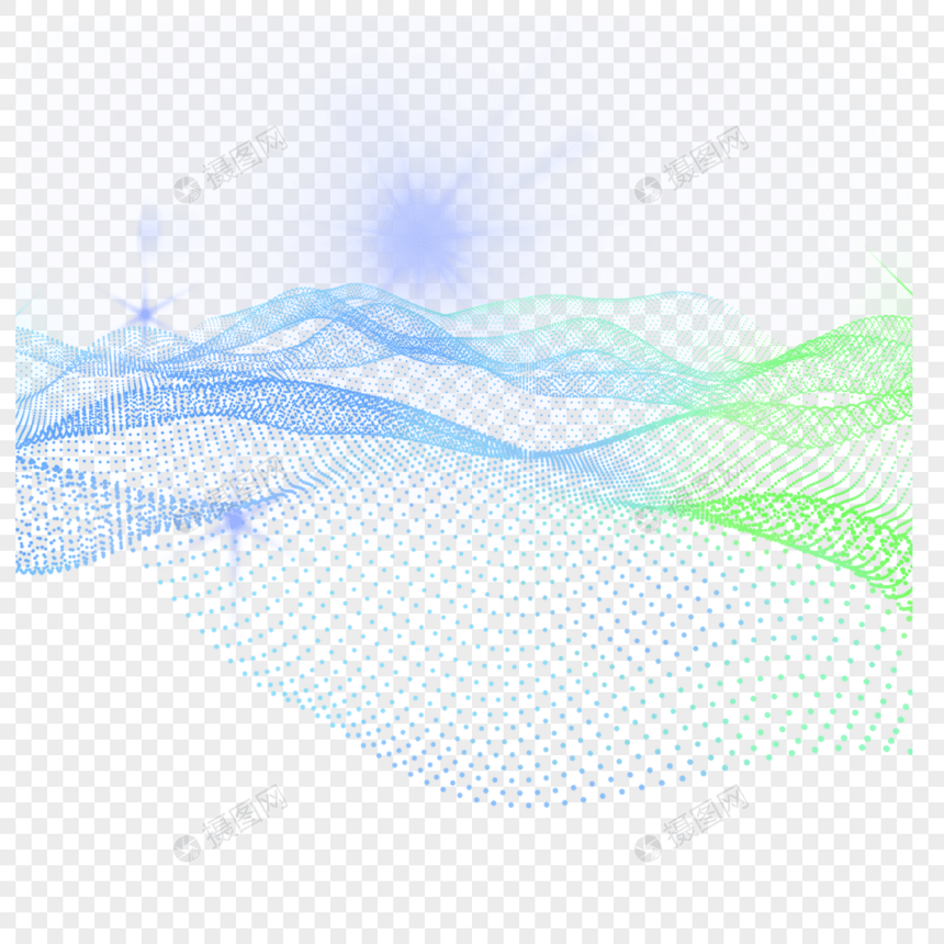 蓝绿渐变光效抽象量子图片