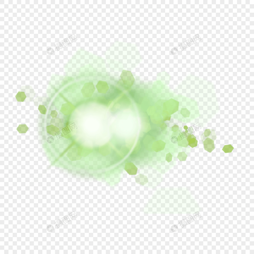 抽象光效圆形绿色爆破闪光图片