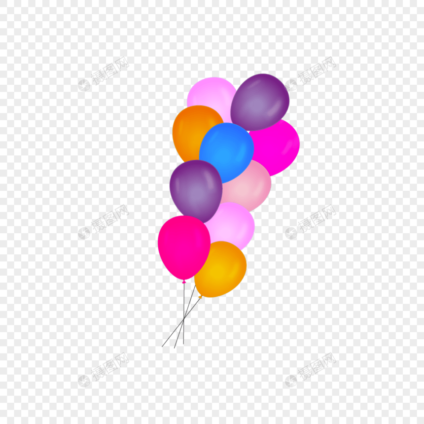 五颜六色的生日气球图片