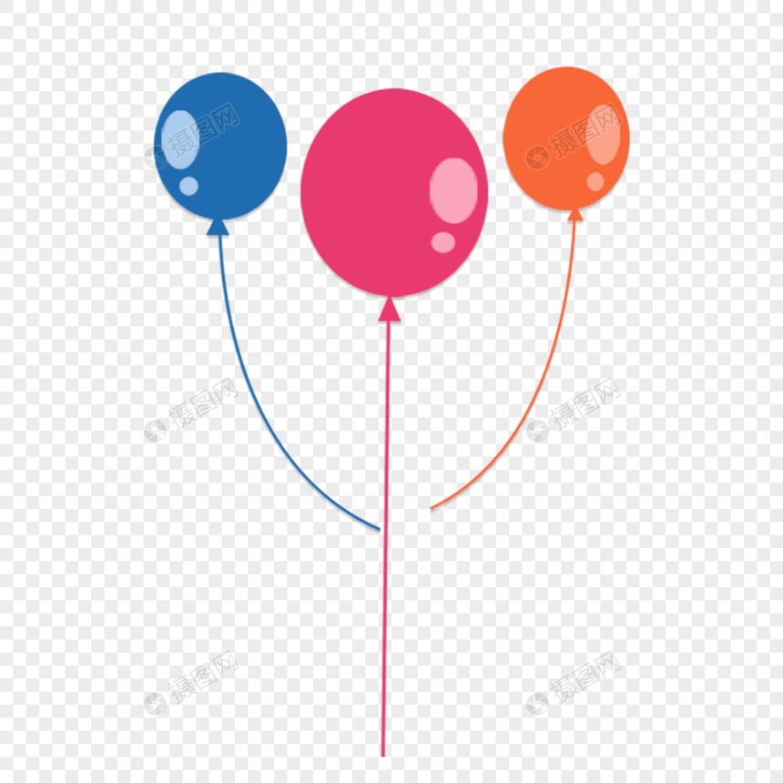 生日宴会飘飞的卡通气球图片