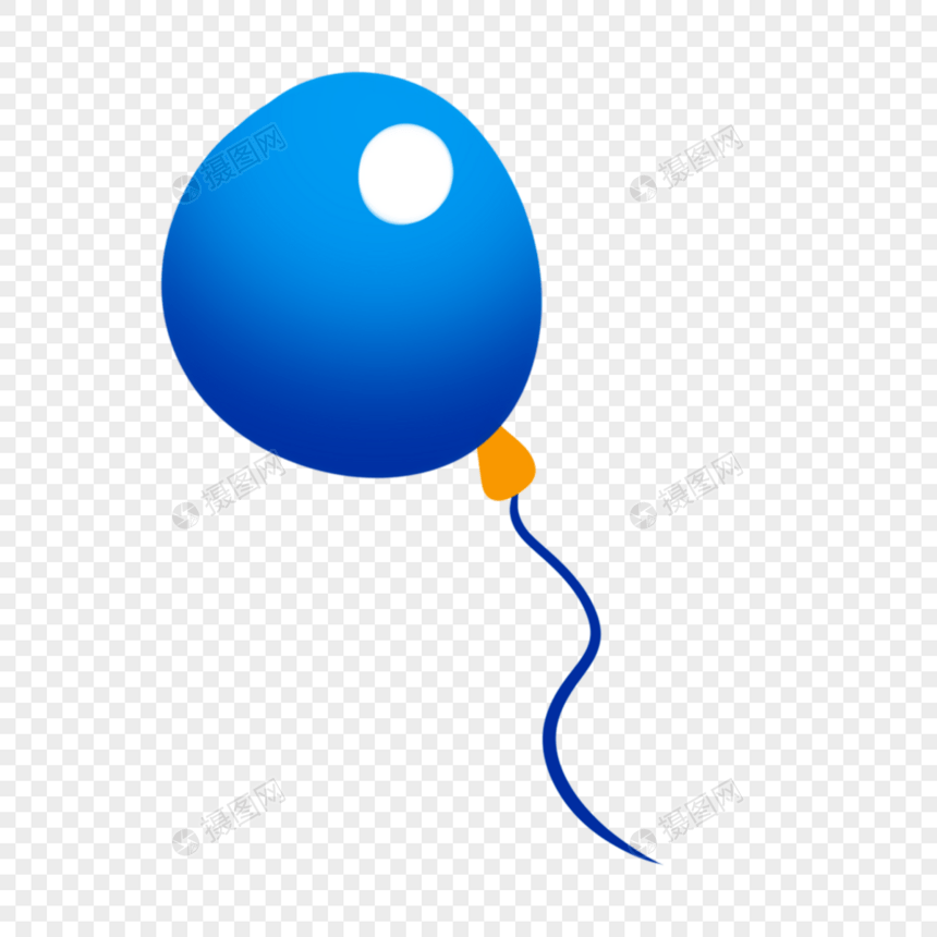 漂浮着的可爱蓝色气球图片