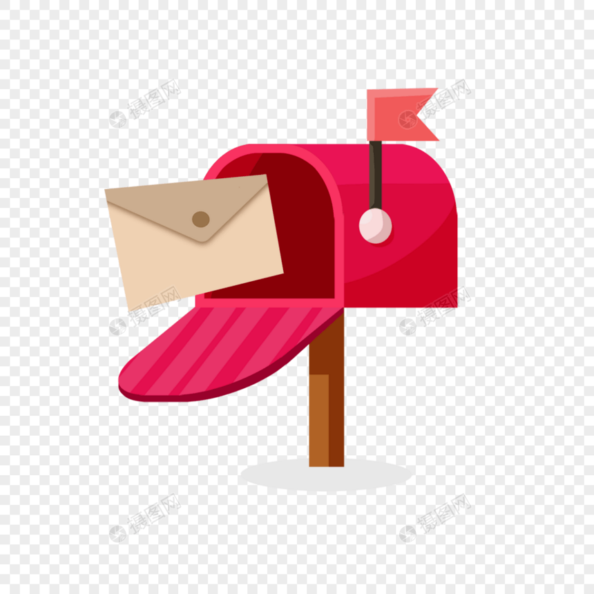 邮箱邮件概念卡通红色扁平图片