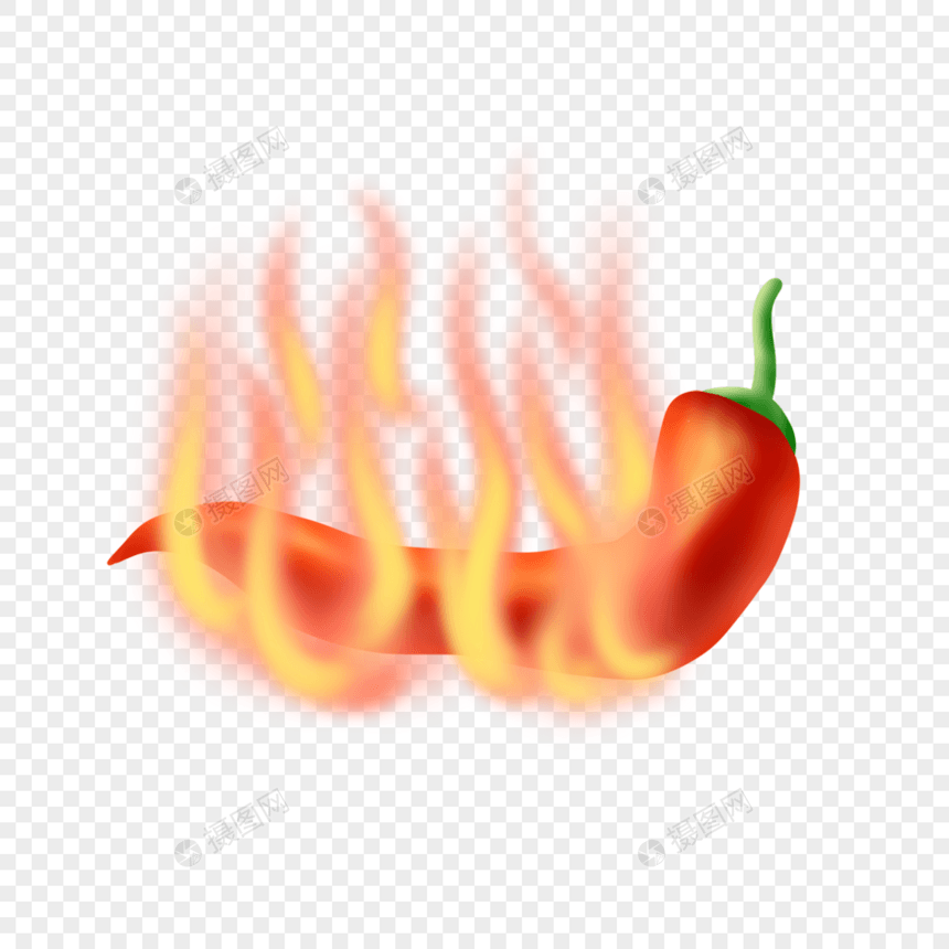 火焰燃烧辣椒写实红色食物图片