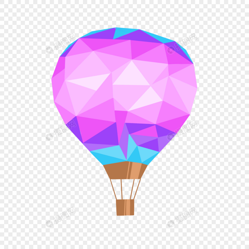 气球低聚抽象彩色的色块图片