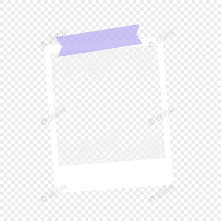 冬季雪花宝丽来紫色胶带相框图片