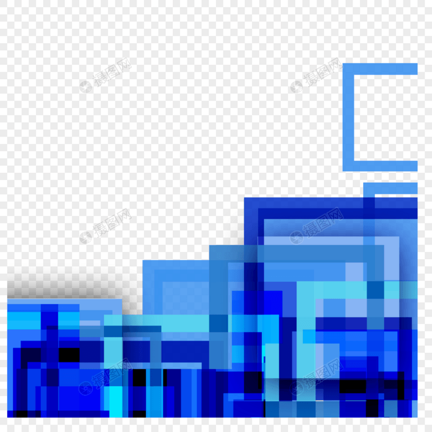 线条蓝色抽象光影边框图片