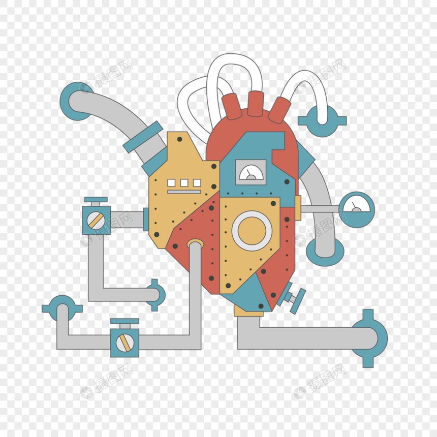 心脏机器机械复古蒸汽朋克风格图片