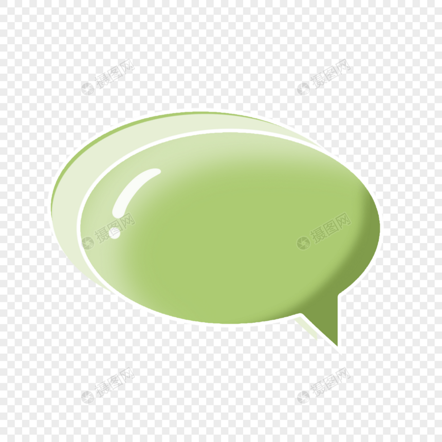 聊天底板绿色椭圆果冻立体图片图片