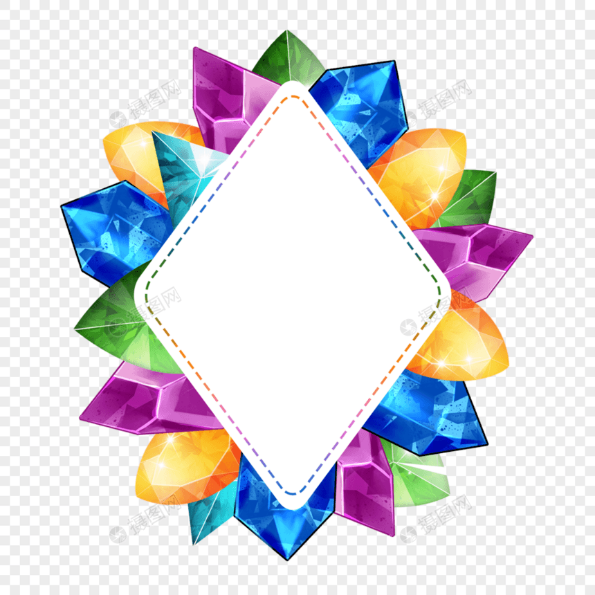 宝石水晶闪烁彩色边框图片