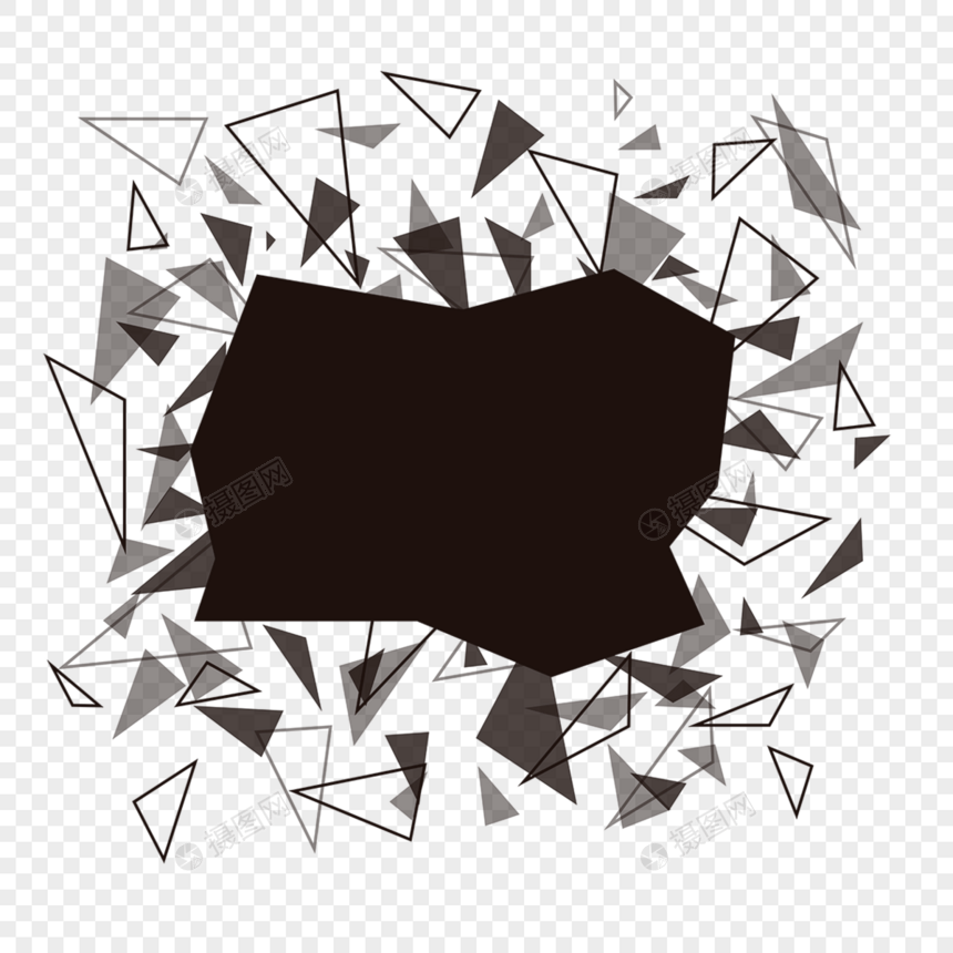 爆炸粒子边框黑色抽象科技风格图片