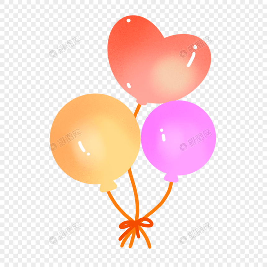 卡通庆祝物品彩色气球装饰图片