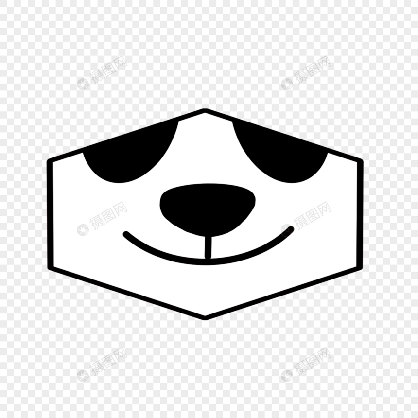 黑白卡通熊猫可爱动物嘴巴口罩图片