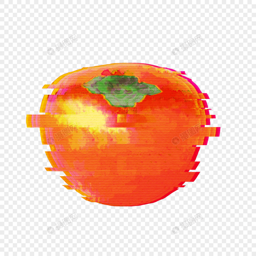 新鲜柿子水果低聚合样式图片
