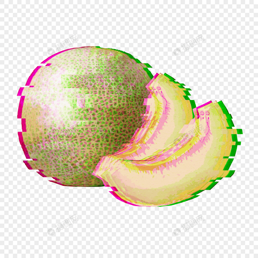新鲜密瓜水果低聚合样式图片