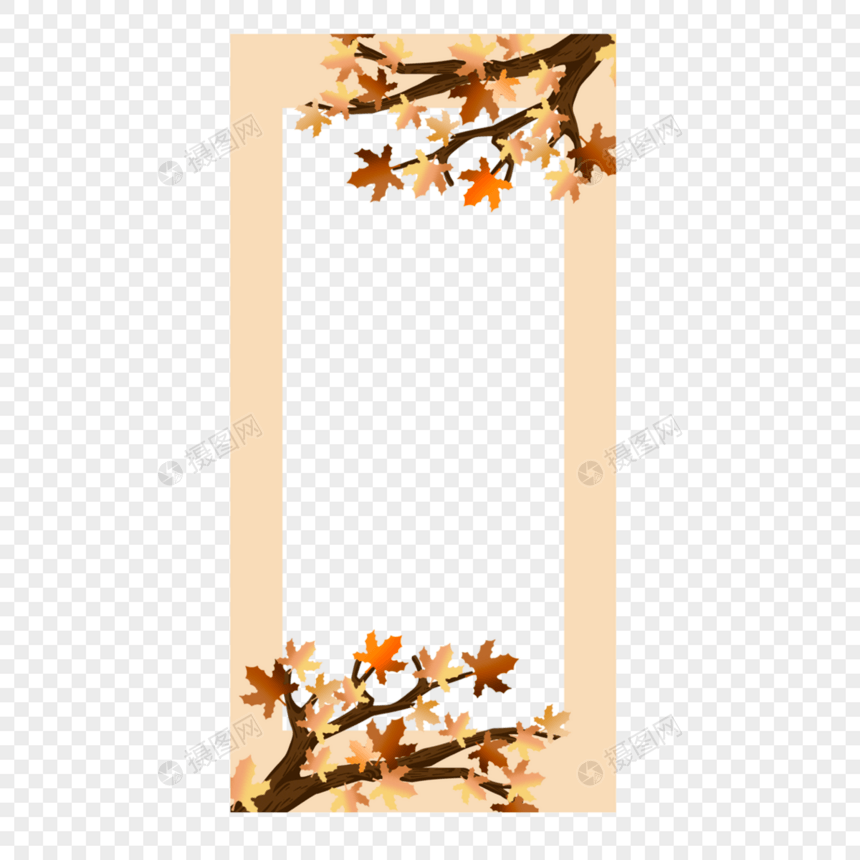 秋季树木树叶故事边框图片