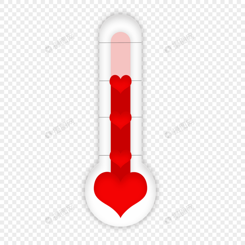 红色爱心爱情温度计图片