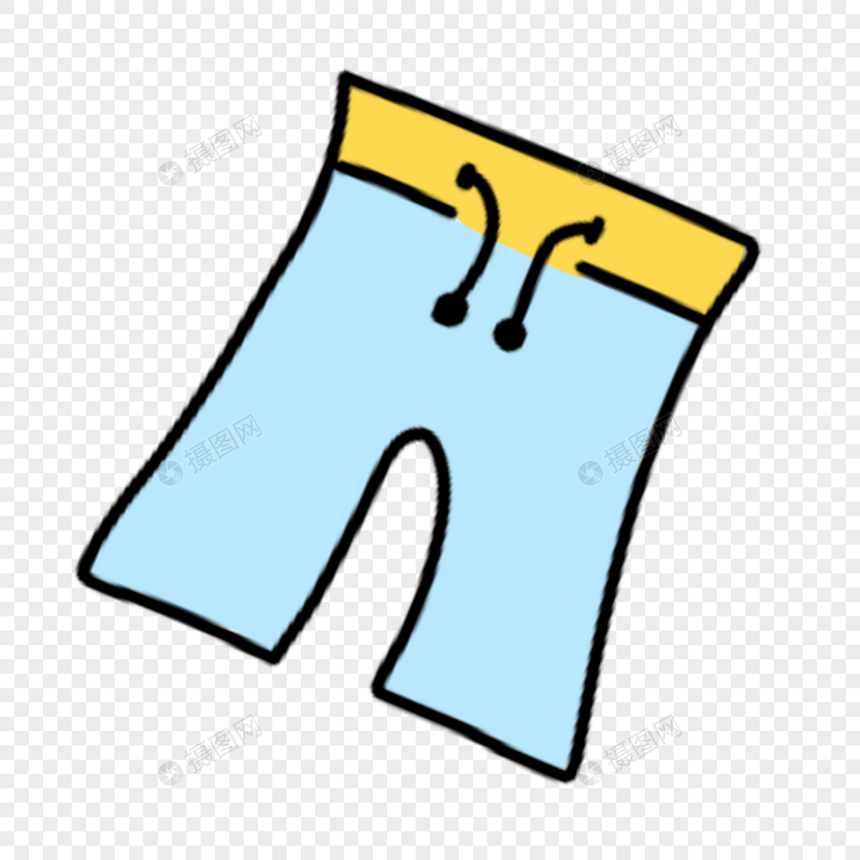卡通夏季蓝色沙滩裤图片