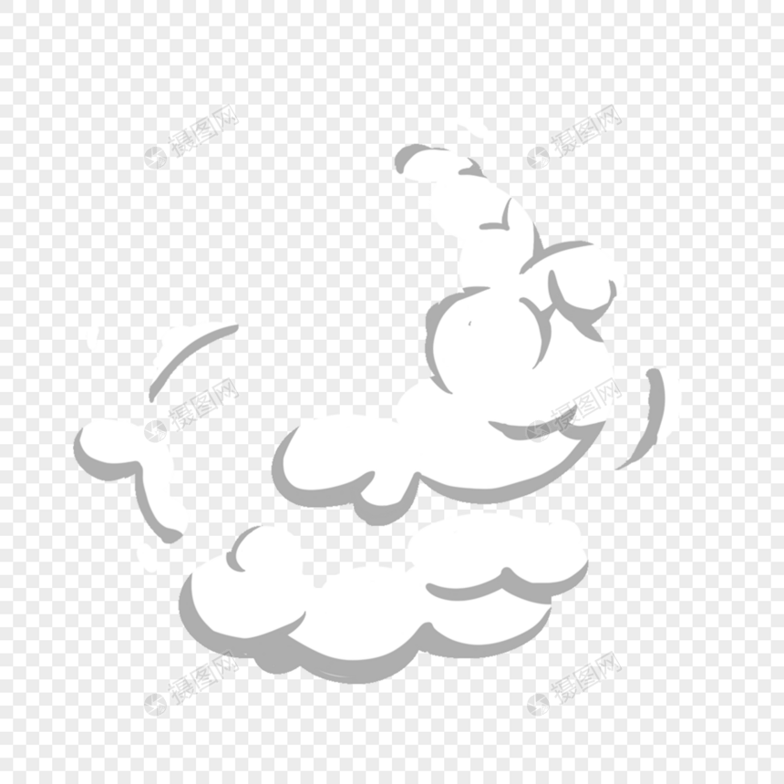 缓慢消散的灰白烟雾云朵图片