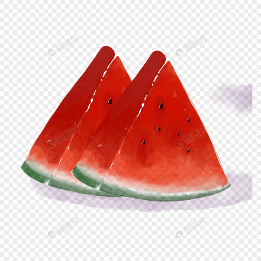 两块三角形西瓜美味卡通水果图片