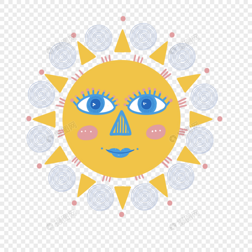 太阳人脸抽象风格图片