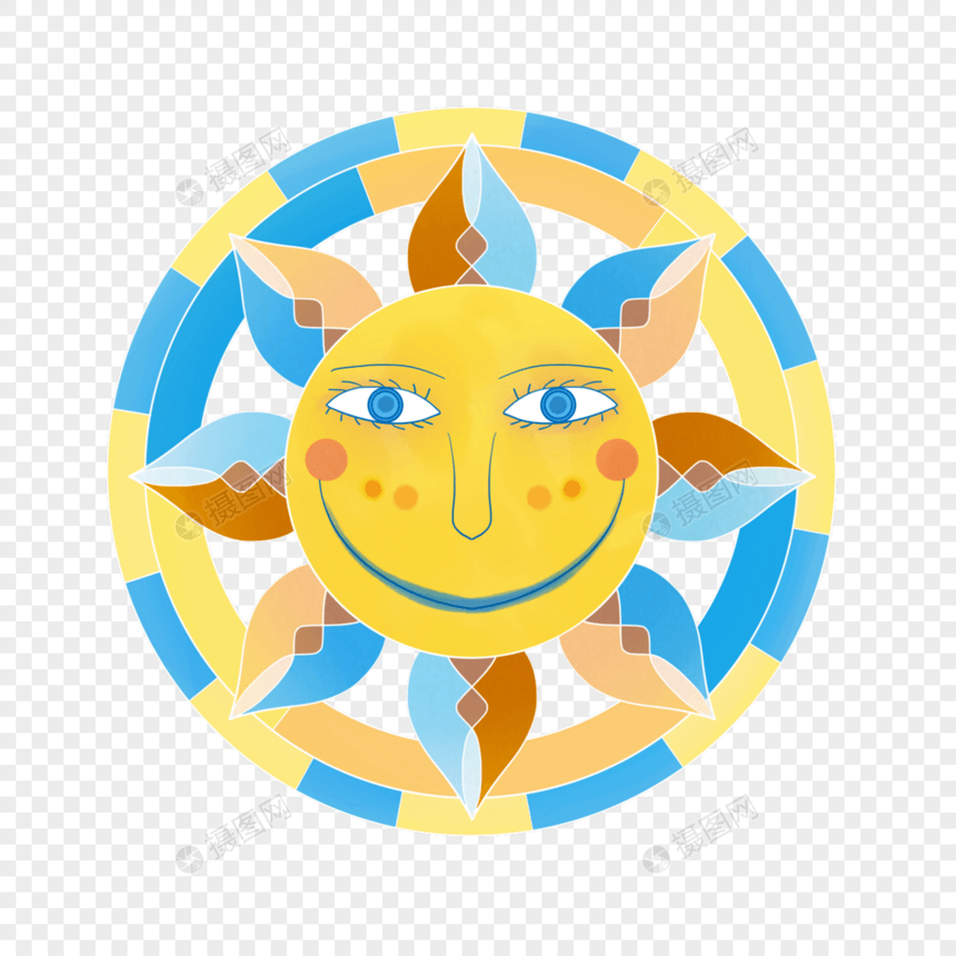 抽象太阳人脸笑图片