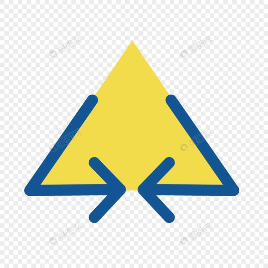 黄色蓝色简约箭头网页图标三角形图标图片