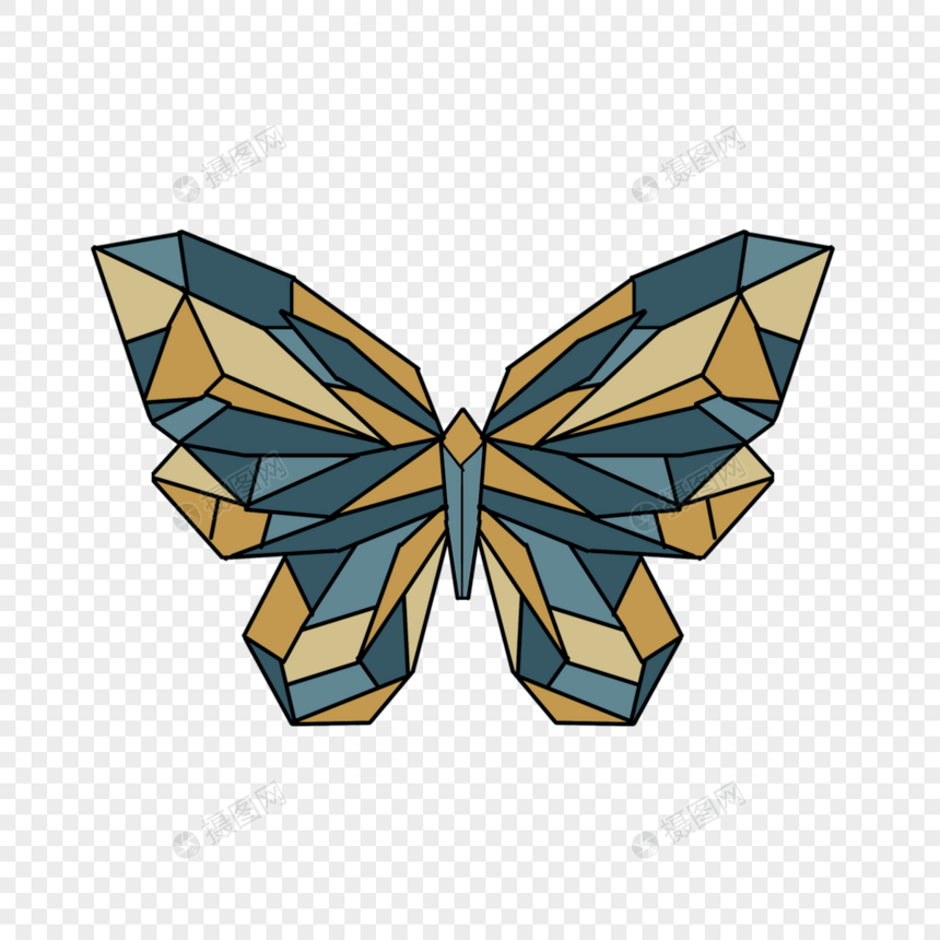 展翅抽象立体几何蝴蝶图片
