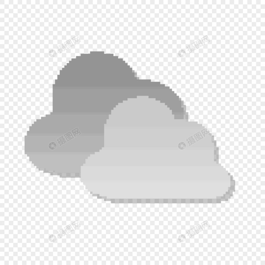 像素天气组合双层灰白乌云图片