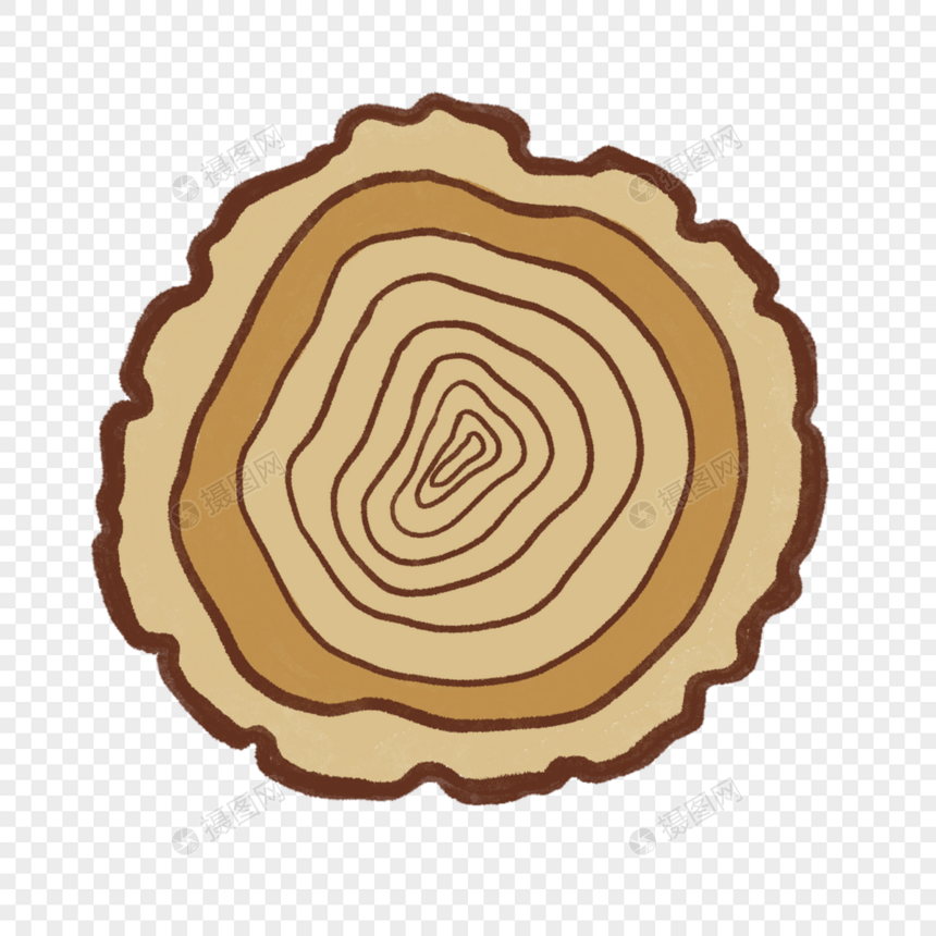 棕色可爱树木年轮卡通剪贴画图片