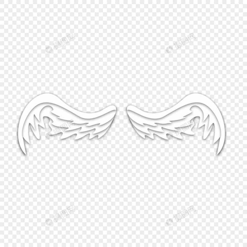 白色翅膀剪纸艺术图片
