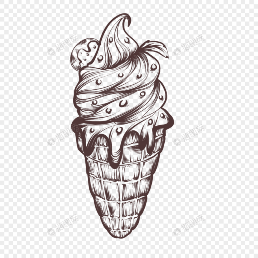 复古冰淇淋线雪糕图片