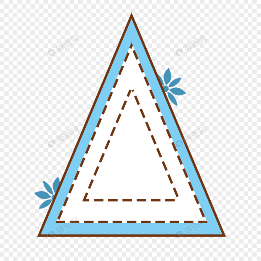 蓝色三角形宝丽来相框图片