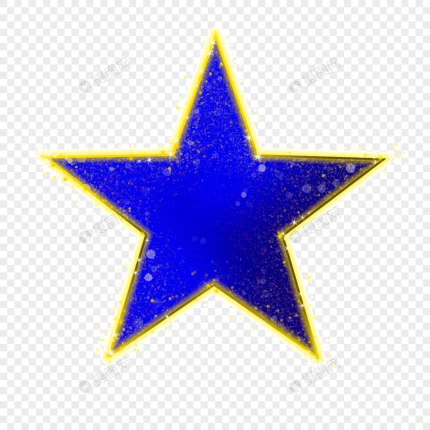 蓝色星星抽象霓虹光效图片
