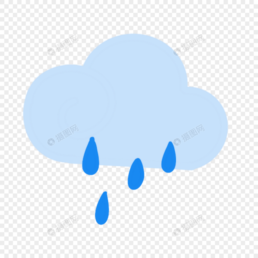 大号雨滴和云彩可爱天气图标图片