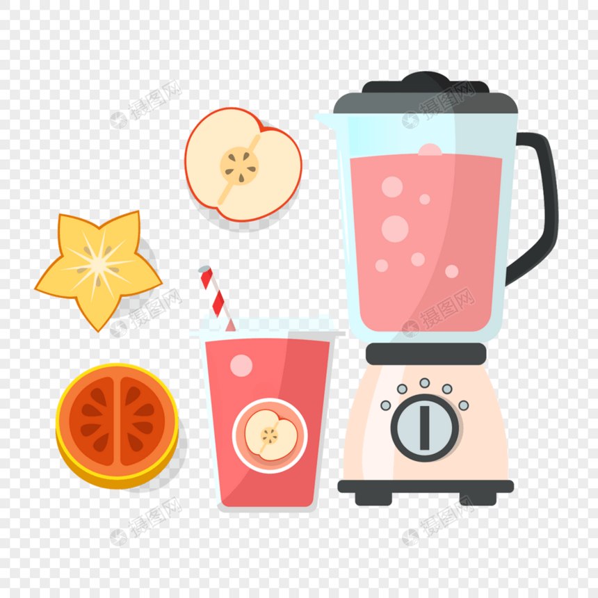 水果榨汁机扁平风格木瓜图片