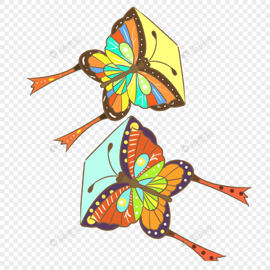 五彩可爱的蝴蝶风筝图片