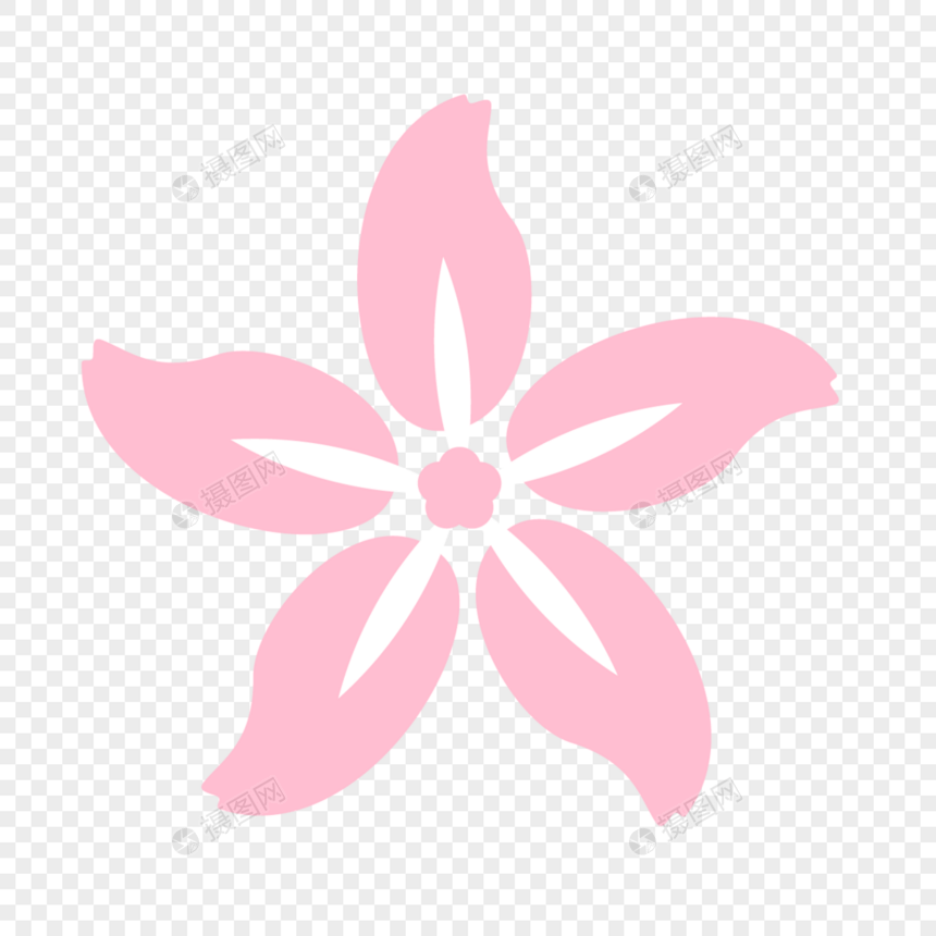 粉色卡通叶片樱花装饰图片