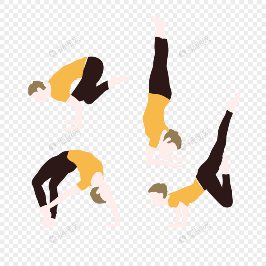 抽象瑜伽运动姿势图片