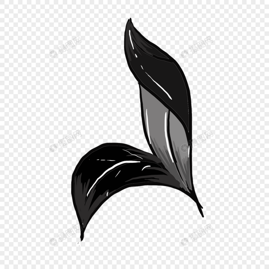 飘飞树叶创意黑白单色涂鸦图片